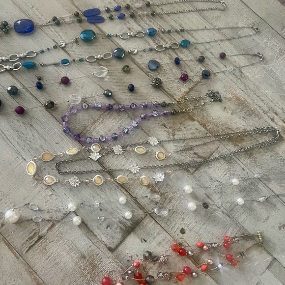 Vintage Jewel Necklace Bundle Silver Beads Jewels Statement Pieces - Picture 3 of 10